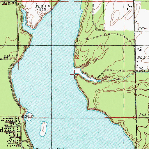 Topographic Map of South Mitchell Creek, MI