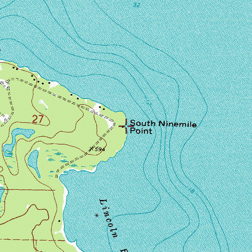 Topographic Map of South Ninemile Point, MI