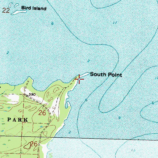 Topographic Map of South Point, MI