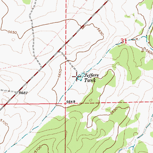 Topographic Map of Jeffers Tank, AZ