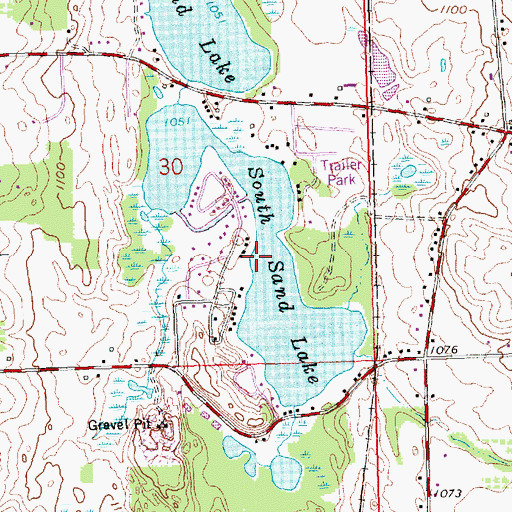 Topographic Map of South Sand Lake, MI