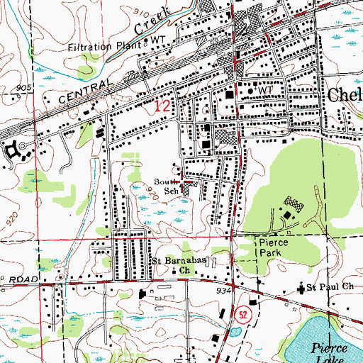 Topographic Map of South Meadows Elementary School, MI