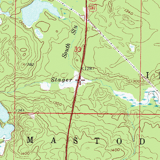 Topographic Map of South Slough, MI