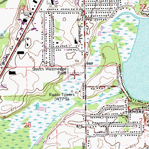 Topographic Map of South Westnedge Park, MI