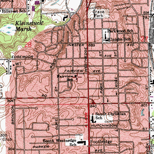 Topographic Map of Gagie School, MI