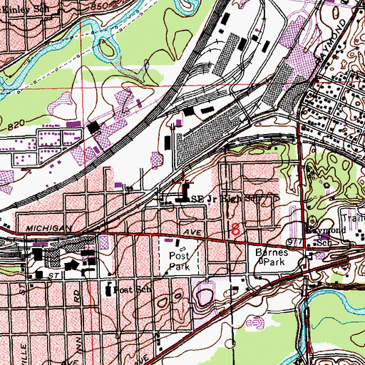 Topographic Map of South Hill Academy, MI