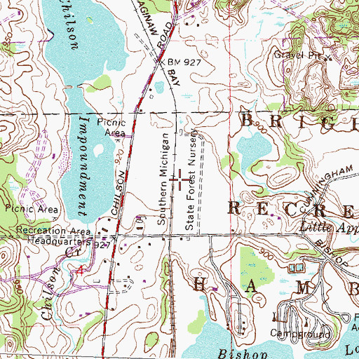 Topographic Map of Southern Michigan State Forest Nursery, MI