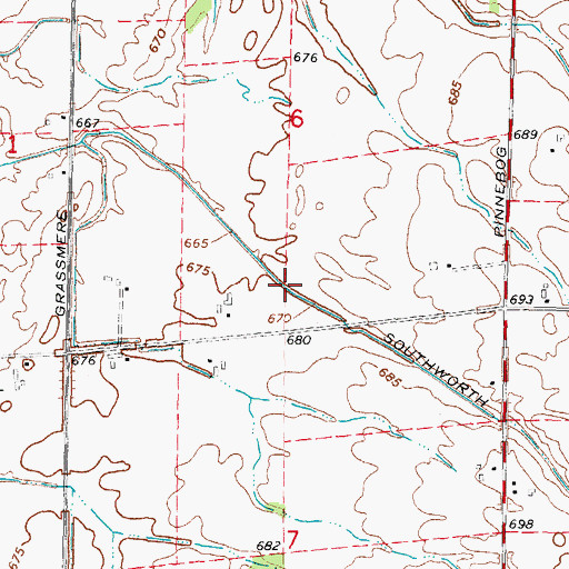 Topographic Map of Southworth Drain, MI