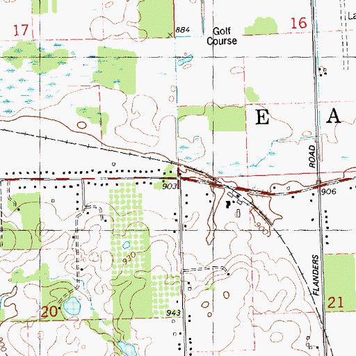 Topographic Map of Southworth School, MI