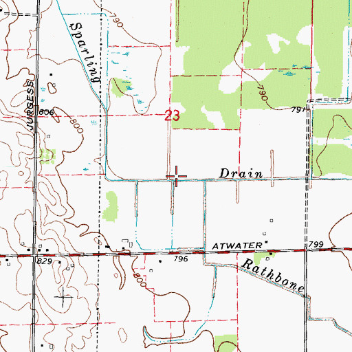 Topographic Map of Sparling Drain, MI