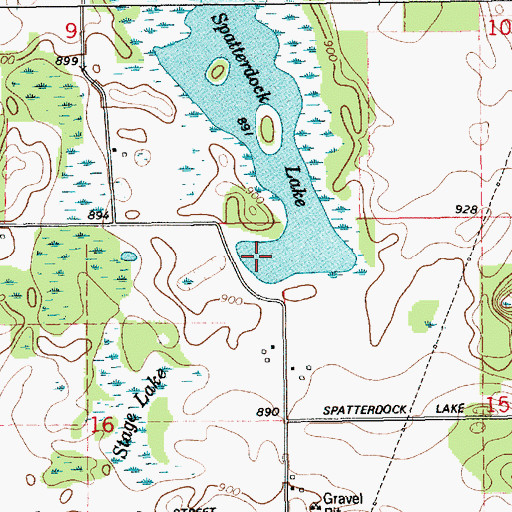 Topographic Map of Spatterdock Lake, MI