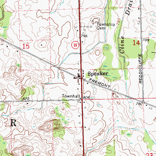 Topographic Map of Speaker, MI