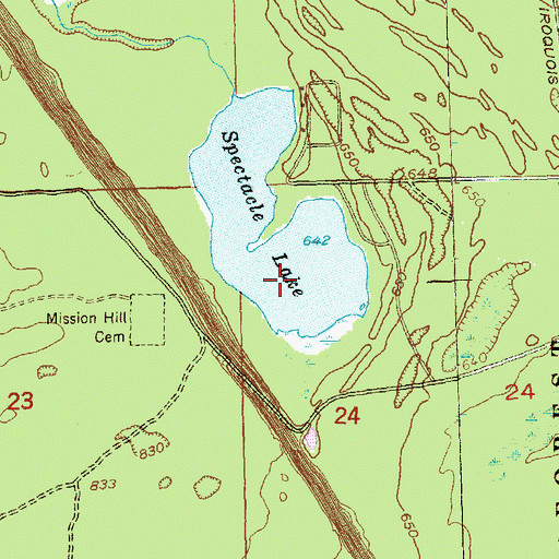 Topographic Map of Spectacle Lake, MI