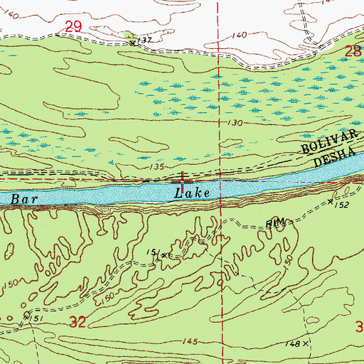 Topographic Map of Holly Ridge Landing, AR
