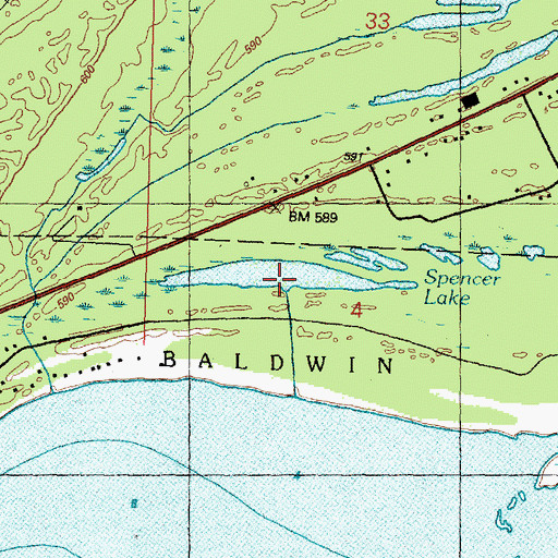 Topographic Map of Spencer Lake, MI