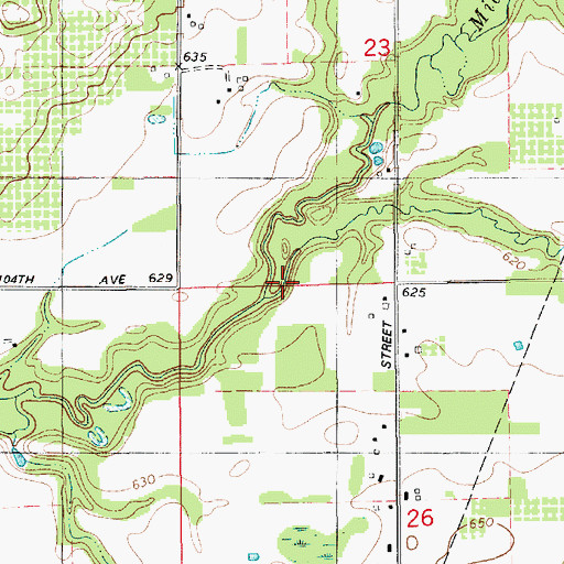 Topographic Map of Spicebush Creek, MI