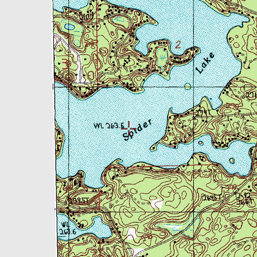 Topographic Map of Spider Lake, MI