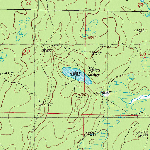 Topographic Map of Spies Lake, MI