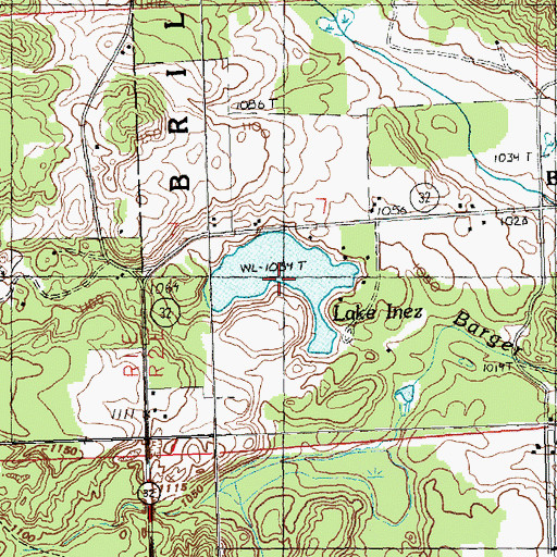 Topographic Map of Lake Inez, MI