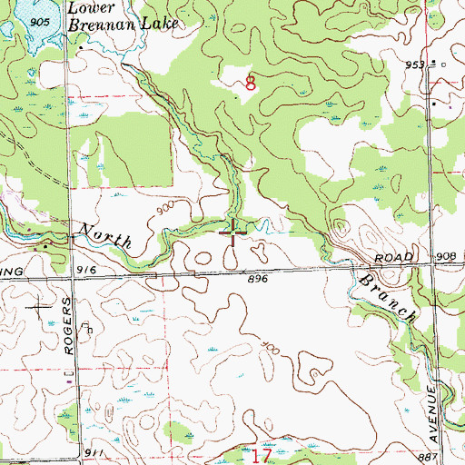 Topographic Map of Spike Horn Creek, MI