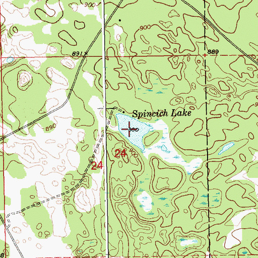 Topographic Map of Spincich Lake, MI