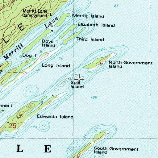 Topographic Map of Split Island, MI