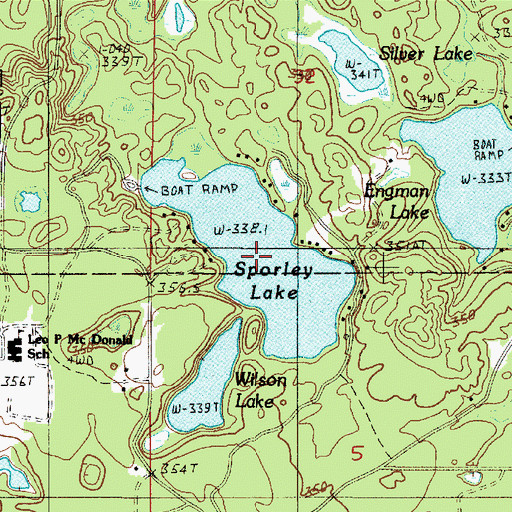 Topographic Map of Sporley Lake, MI