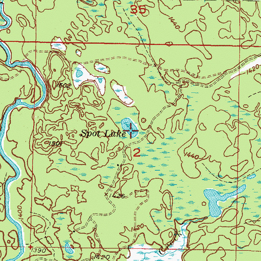 Topographic Map of Spot Lake, MI