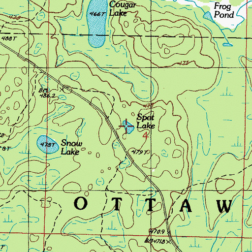 Topographic Map of Spot Lake, MI