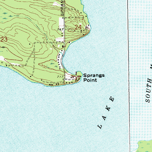 Topographic Map of Sprangs Point, MI