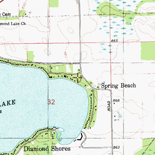 Topographic Map of Spring Beach, MI