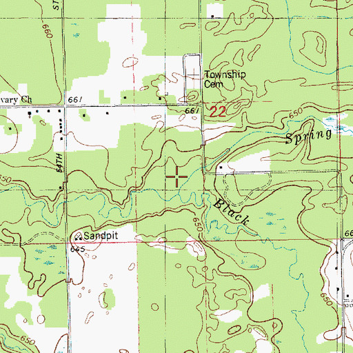 Topographic Map of Spring Brook, MI