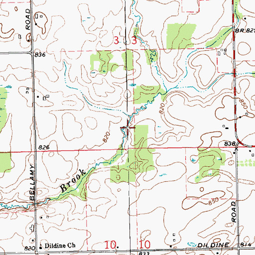Topographic Map of Spring Brook, MI