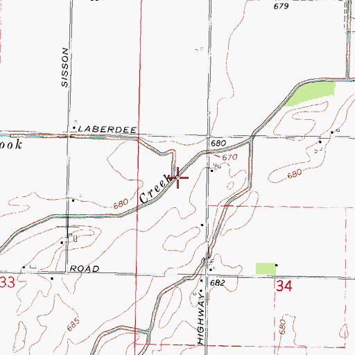 Topographic Map of Spring Brook, MI