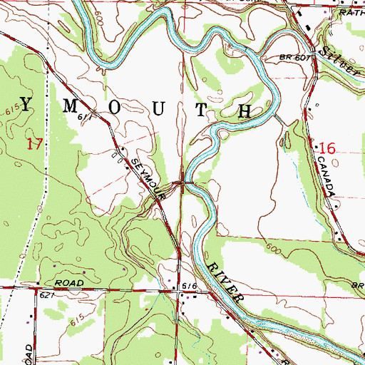 Topographic Map of Spring Brook Drain, MI