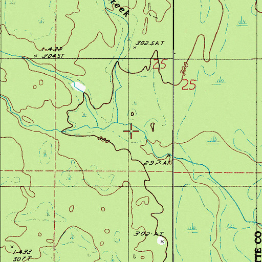 Topographic Map of Spring Creek, MI
