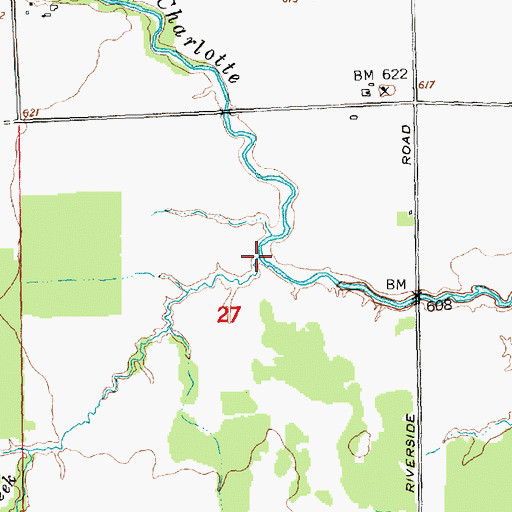 Topographic Map of Spring Creek, MI