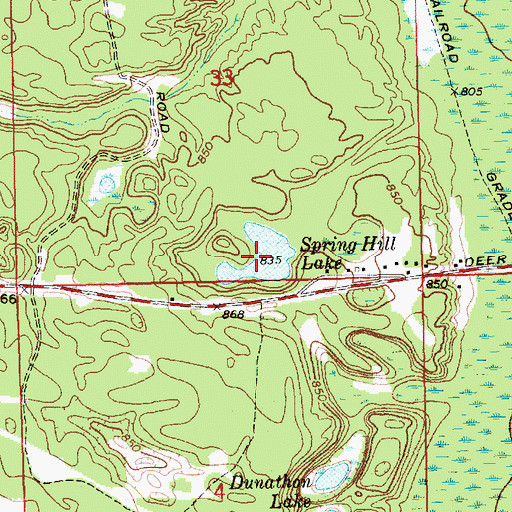 Topographic Map of Spring Hill Lake, MI