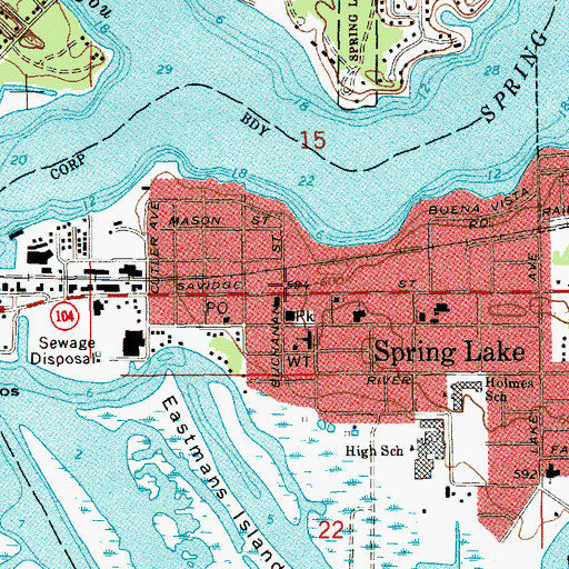 Topographic Map of Spring Lake, MI