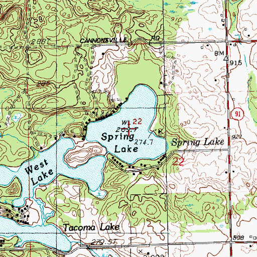 Topographic Map of Spring Lake, MI