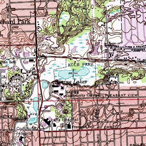 Topographic Map of Spring Lakes, MI