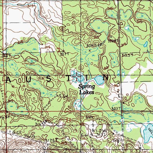 Topographic Map of Spring Lakes, MI