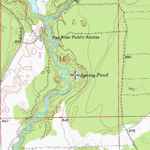 Topographic Map of Spring Pond, MI