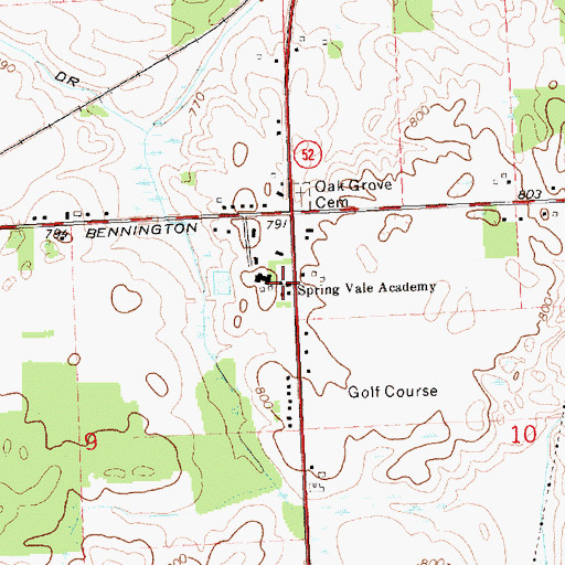Topographic Map of Spring Vale Academy, MI