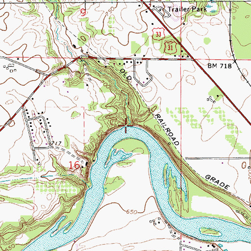 Topographic Map of Spring Valley Drain, MI