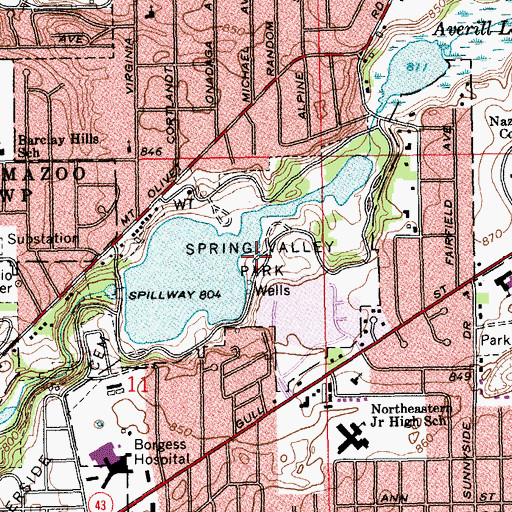 Topographic Map of Spring Valley Park, MI