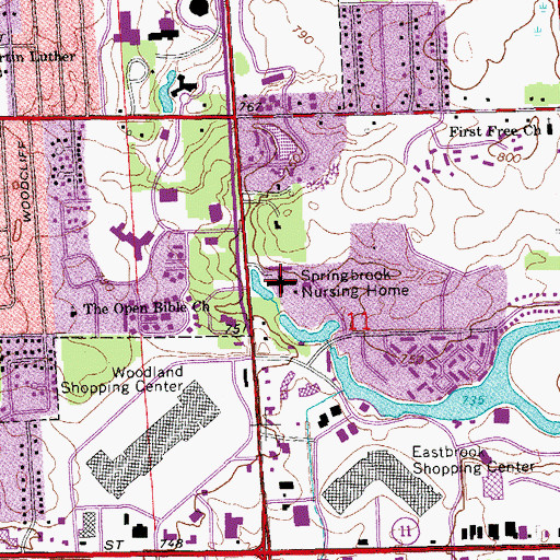 Topographic Map of Springbrook Nursing Home, MI