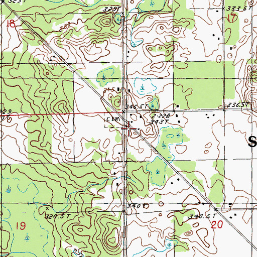 Topographic Map of Springfield Church, MI