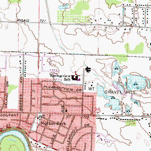 Topographic Map of Springview School, MI