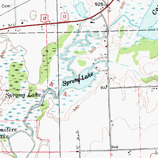 Topographic Map of Sprong Lake, MI